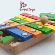 Geppettoys Oyuncak Ksilofon Kurbağa  Ahşap Müzik Aleti