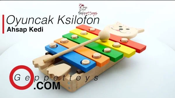 Geppettoys Oyuncak Ksilofon Kedi Ahşap Müzik Aleti