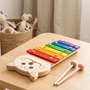 Geppettoys Oyuncak Ksilofon Kedi Ahşap Müzik Aleti