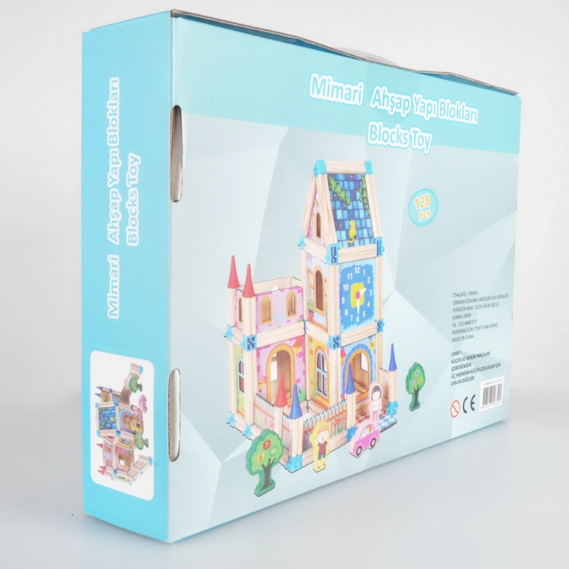 Geppettoys Ahşap 128 Parça Mimari Yapı Blokları