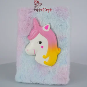 Pelüş Kapaklı Squishy Unicorn Defter