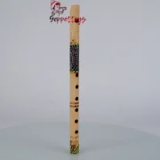 Etnik Desenli Doğal Ahşap Flüt